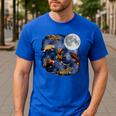 Crested Gecko Moon Retro Reptile Mom Dad Breeder Lover Men's Casual T-Shirt Royal Blue