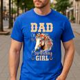 Cute Dad Of The Birthday Girl Horse Family Party Men's Casual T-Shirt Royal Blue