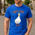 Cute Duck Dad Lover Illustration Duck Owner Men's Casual T-Shirt Royal Blue Cute Duck Dad Lover Illustration Duck Owner Men's Casual T-Shirt Royal Blue