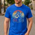 Cute Papa Bear Vintage Father's Day Retro Dad Guitar Men's Casual T-Shirt Royal Blue Cute Papa Bear Vintage Father's Day Retro Dad Guitar Men's Casual T-Shirt Royal Blue