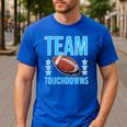 Cute Team Touchdowns Gender Reveal For Mom And Dad Men's Casual T-Shirt Royal Blue