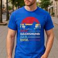 Dachshund Long Haired Best Dad Ever Dog Vintage Retro Men's Casual T-Shirt Royal Blue Dachshund Long Haired Best Dad Ever Dog Vintage Retro Men's Casual T-Shirt Royal Blue