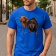 Dachshund Shirt Doxie Mom Dad Love Wiener Dog Puppy Cute Tee Men's Casual T-Shirt Royal Blue