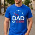 Dad Of 2 Boys Fuel Gas Gauge Father Of Two Sons Men Men's Casual T-Shirt Royal Blue