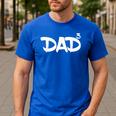 Dad 3 Kids 3rd Pregnancy Announcement Third Baby Tshirt Men's Casual T-Shirt Royal Blue