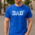 Dad For Dad Dad Of 6 Six Fathers Day Vintage Men's Casual T-Shirt Royal Blue
