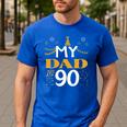 My Dad Is 90 90th Birthday 1935 90 Years Old Father Daddy Premium Tri-Blend Men's Casual T-Shirt Royal Blue