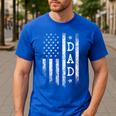 Dad American Flag Dad Patriotic Father's Day Men's Casual T-Shirt Royal Blue Dad American Flag Dad Patriotic Father's Day Men's Casual T-Shirt Royal Blue
