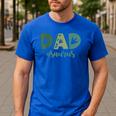 Dad Asaurus Dinosaur Birthday Mom Dad Birthday Boy T-Rex Men's Casual T-Shirt Royal Blue