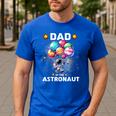 Dad Of The Astronaut Space Theme First Birthday Party Men's Casual T-Shirt Royal Blue