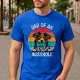 Dad Of An Ausshole Australian Shepherd Aussie Men's Casual T-Shirt Royal Blue