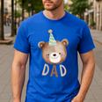 Dad Bear 1st Birthday Beary First Birthday Matching Family Men's Casual T-Shirt Royal Blue