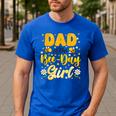 Dad Of The Bee Day Girl Flower Birthday Family Matching Men's Casual T-Shirt Royal Blue