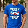 Dad Of The Birthday Boy Airplane Men's Casual T-Shirt Royal Blue