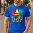 Dad Of The Birthday Boy Building Block Birthday Men's Casual T-Shirt Royal Blue