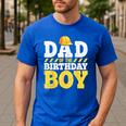 Dad Of The Birthday Boy Construction Birthday Party Hat Men Men's Casual T-Shirt Royal Blue