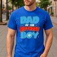 Dad Of The Birthday Boy Dog Lover Birthday Family Men's Casual T-Shirt Royal Blue