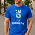 Dad Of The Birthday Boy Donut Theme Party Blue Father Men's Casual T-Shirt Royal Blue Dad Of The Birthday Boy Donut Theme Party Blue Father Men's Casual T-Shirt Royal Blue