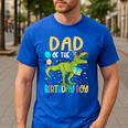 Dad Of The Birthday Boy Family Matching Dinosaur Squad Men's Casual T-Shirt Royal Blue