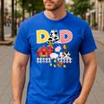 Dad Birthday Boy Farm Animal Farming Farmer Family B-Day Men's Casual T-Shirt Royal Blue