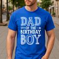 Dad Of The Birthday Boy Father Papa Family Matching Men's Casual T-Shirt Royal Blue