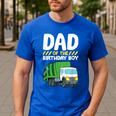 Dad Of The Birthday Boy Garbage Truck Birthday Party Men's Casual T-Shirt Royal Blue