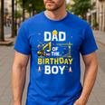 Dad Of The Birthday Boy Matching Construction Crew B-Day Men's Casual T-Shirt Royal Blue