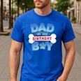 Dad Of The Birthday Boy Matching Dog Family Birthday Party Men's Casual T-Shirt Royal Blue