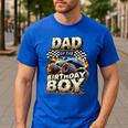 Dad Of The Birthday Boy Monster Truck Family Matching Party Men's Casual T-Shirt Royal Blue