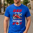 Dad Of The Birthday Boy Pit Crew Race Car Matching Family Men's Casual T-Shirt Royal Blue