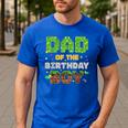 Dad Of The Birthday Boy Pixel Gamer Party Matching Family Men's Casual T-Shirt Royal Blue