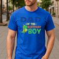 Dad Of The Birthday For Boy Saurus Rex Dinosaur Party Men's Casual T-Shirt Royal Blue
