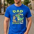 Dad Of The Birthday Boy T Rex Dinosaur Family Party Men's Casual T-Shirt Royal Blue