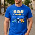Dad Of The Birthday Boy Two The Moon Space Family Matching Men's Casual T-Shirt Royal Blue