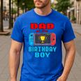 Dad Of The Birthday Boy Video Games Theme Bday Matching Men's Casual T-Shirt Royal Blue