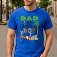 Dad Of The Birthday Boy Wild Zoo Theme Safari Party Men's Casual T-Shirt Royal Blue