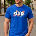 Dad Of The Birthday Boys Space Astronaut 1st Birthday Family Men's Casual T-Shirt Royal Blue