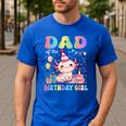 Dad Of The Birthday Girl Axolotl Bday Party Family Men's Casual T-Shirt Royal Blue
