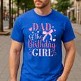 Dad Of The Birthday Girl Bow Cute Pink Matching Family Party Men's Casual T-Shirt Royal Blue