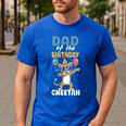 Dad Of The Birthday Girl Boy Cheetah Men's Casual T-Shirt Royal Blue