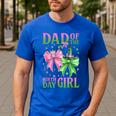 Dad Of The Birthday Girl Coquette Matching Family Party Men's Casual T-Shirt Royal Blue