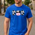 Dad Of The Birthday Girl Cow Daddy Papa Bday Matching Men's Casual T-Shirt Royal Blue