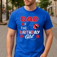 Dad Of The Birthday Girl Family Ladybug Birthday Men's Casual T-Shirt Royal Blue