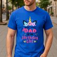 Dad Of The Birthday Girl Family Matching Unicorn Birthday Men's Casual T-Shirt Royal Blue