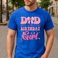 Dad Of The Birthday Girl Family Pink Coquette Bow Men's Casual T-Shirt Royal Blue Dad Of The Birthday Girl Family Pink Coquette Bow Men's Casual T-Shirt Royal Blue