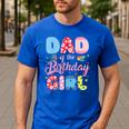 Dad Of The Birthday Girl Family Summer Beach Birthday Party Men's Casual T-Shirt Royal Blue