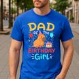 Dad Of The Birthday Girl Kids Cute Capybara Bday Family Men's Casual T-Shirt Royal Blue