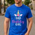 Dad Of The Birthday Girl Matching Family Unicorn Party Men's Casual T-Shirt Royal Blue Dad Of The Birthday Girl Matching Family Unicorn Party Men's Casual T-Shirt Royal Blue