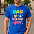 Dad Of The Birthday Girl Painting Art Birthday Girl Family Men's Casual T-Shirt Royal Blue