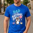 Dad Of The Birthday Girl Pesto Baby Penguin Party Men's Casual T-Shirt Royal Blue